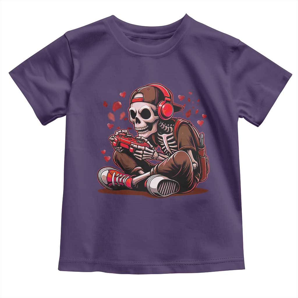 Valentine Skeleton Gamer Toddler T Shirt Video Gaming Kids Boys