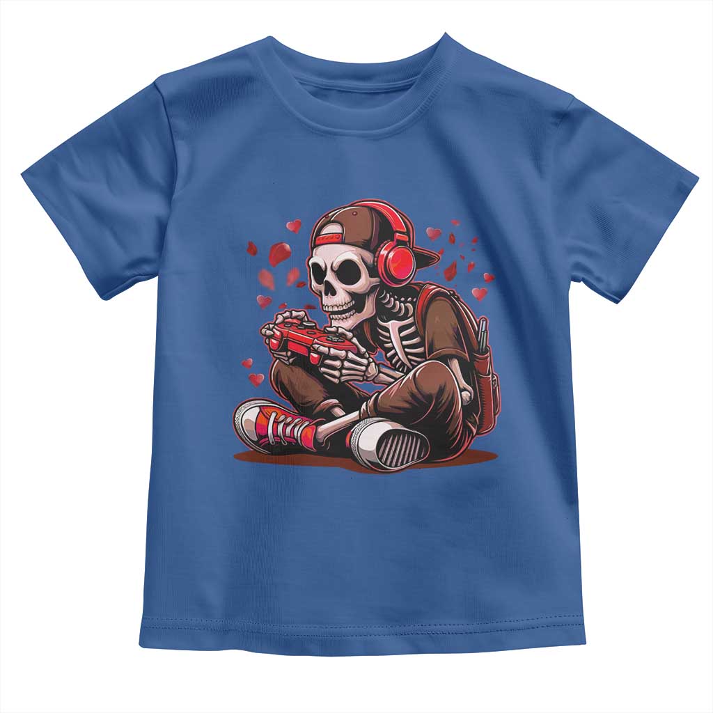 Valentine Skeleton Gamer Toddler T Shirt Video Gaming Kids Boys