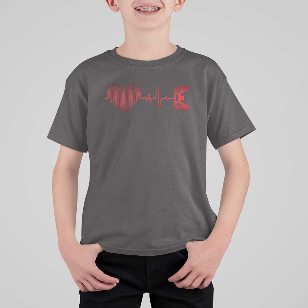 Valentine Gamer T Shirt For Kid Heartbeat Video Games Gaming Boys