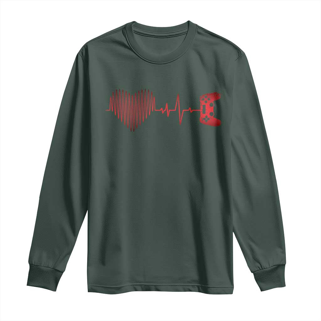 Valentine Gamer Long Sleeve Shirt Heartbeat Video Games Gaming Boys