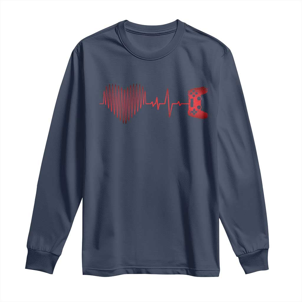 Valentine Gamer Long Sleeve Shirt Heartbeat Video Games Gaming Boys