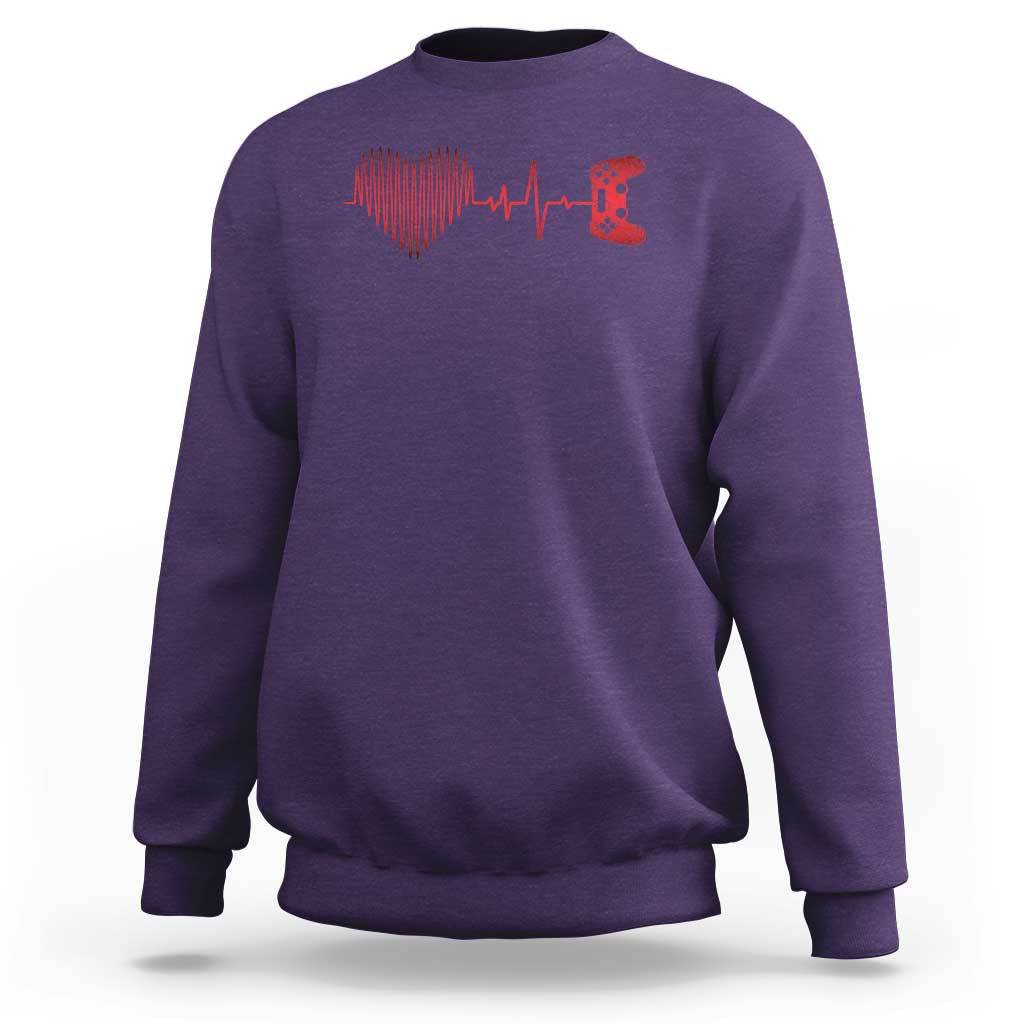 Valentine Gamer Sweatshirt Heartbeat Video Games Gaming Boys