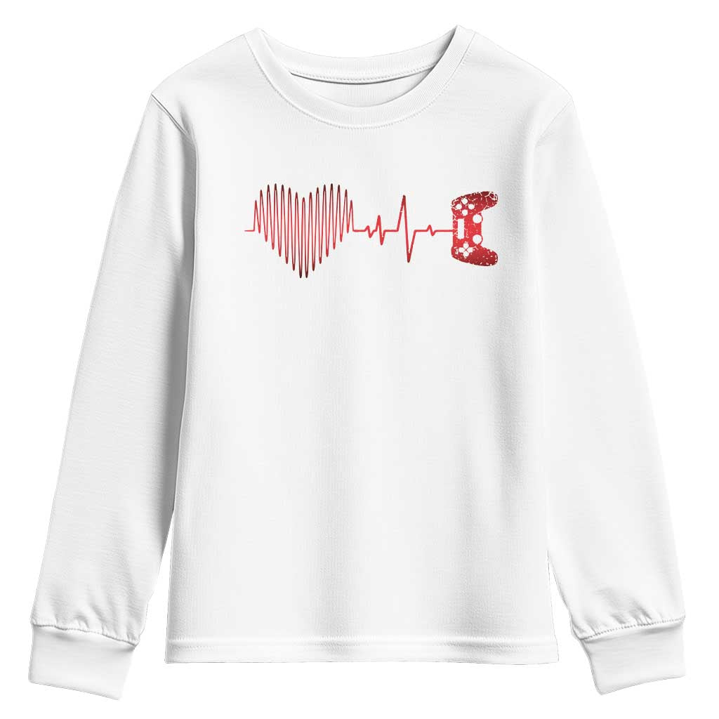 Valentine Gamer Youth Sweatshirt Heartbeat Video Games Gaming Boys