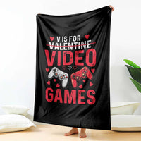 Funny Valentines Gamer Throw Blanket V is for Video Games - Wonder Print Shop