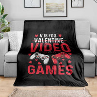 Funny Valentines Gamer Throw Blanket V is for Video Games - Wonder Print Shop