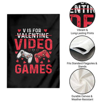 Funny Valentines Gamer Garden Flag V is for Video Games - Wonder Print Shop