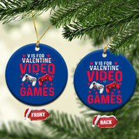 Funny Valentines Gamer Ceramic Ornament V is for Video Games - Wonder Print Shop