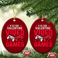 Funny Valentines Gamer Ceramic Ornament V is for Video Games - Wonder Print Shop