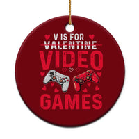 Funny Valentines Gamer Ceramic Ornament V is for Video Games - Wonder Print Shop