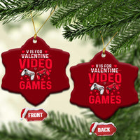 Funny Valentines Gamer Ceramic Ornament V is for Video Games - Wonder Print Shop