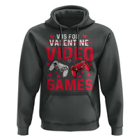 Funny Valentines Gamer Hoodie V is for Video Games - Wonder Print Shop