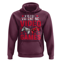 Funny Valentines Gamer Hoodie V is for Video Games - Wonder Print Shop