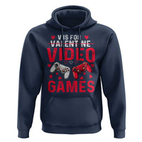 Funny Valentines Gamer Hoodie V is for Video Games - Wonder Print Shop