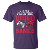 Funny Valentines Gamer T Shirt V is for Video Games - Wonder Print Shop