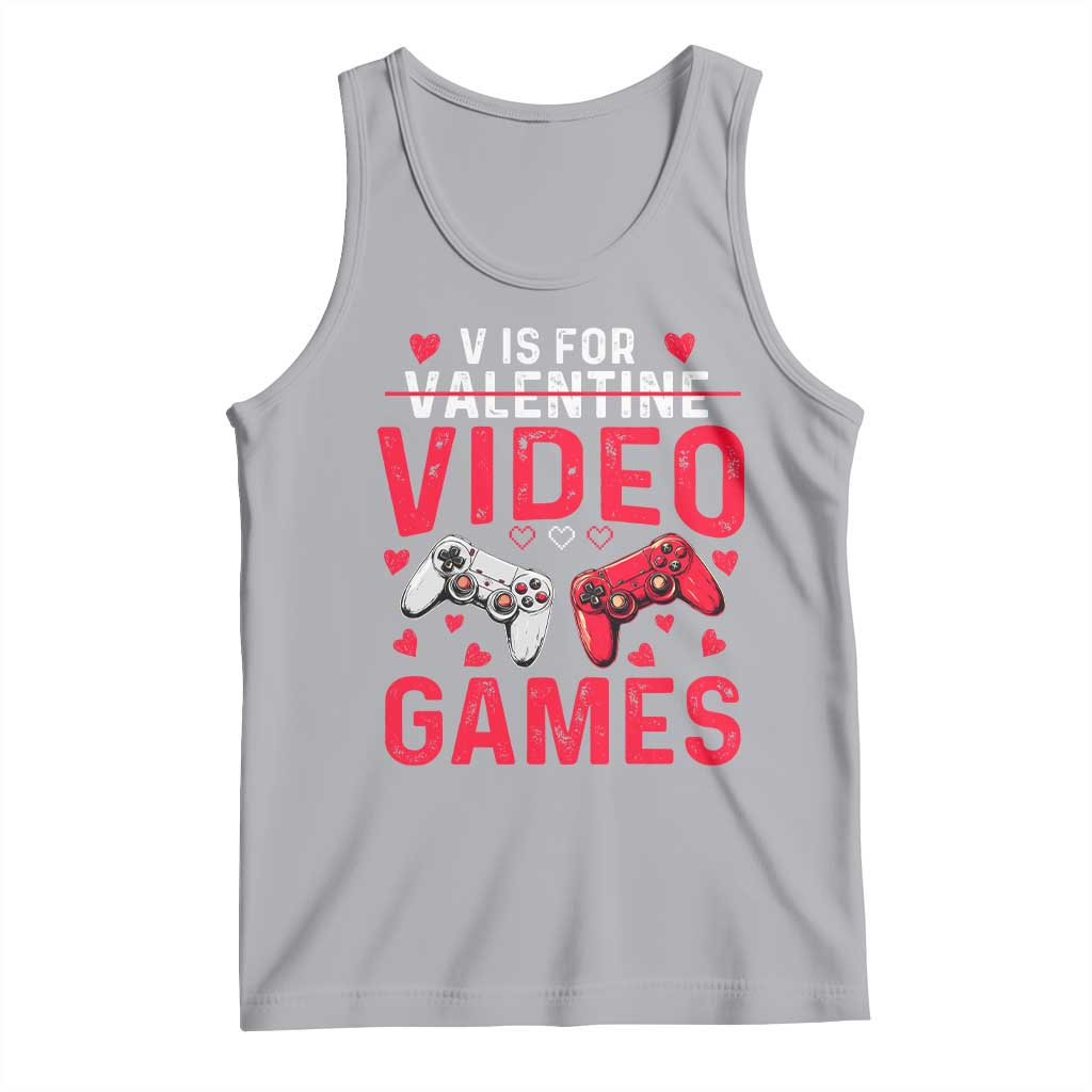 Funny Valentines Gamer Tank Top V is for Video Games - Wonder Print Shop