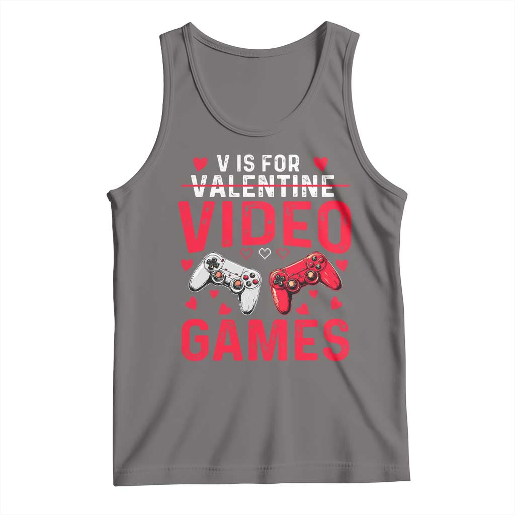 Funny Valentines Gamer Tank Top V is for Video Games - Wonder Print Shop