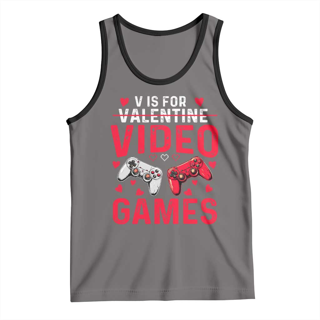 Funny Valentines Gamer Tank Top V is for Video Games - Wonder Print Shop