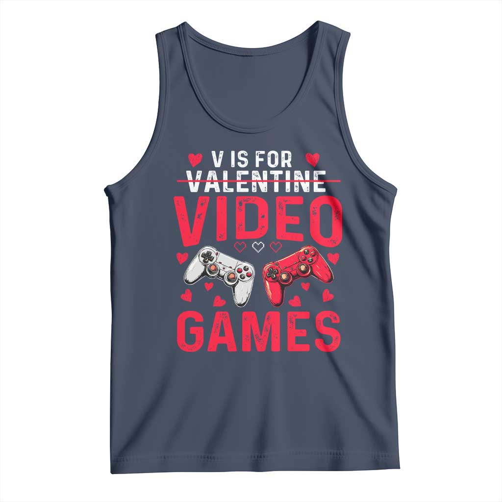 Funny Valentines Gamer Tank Top V is for Video Games - Wonder Print Shop