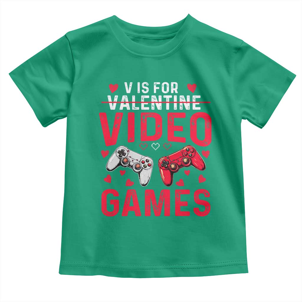 Funny Valentines Gamer Toddler T Shirt V is for Video Games - Wonder Print Shop