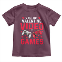 Funny Valentines Gamer Toddler T Shirt V is for Video Games - Wonder Print Shop