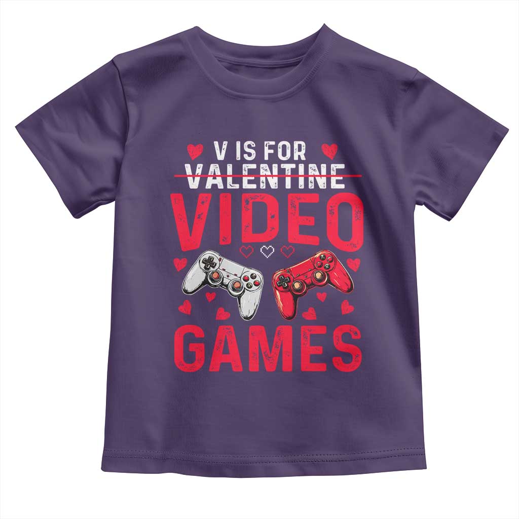 Funny Valentines Gamer Toddler T Shirt V is for Video Games - Wonder Print Shop