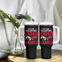 Funny Valentines Gamer Tumbler With Handle V is for Video Games - Wonder Print Shop