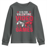 Funny Valentines Gamer Youth Sweatshirt V is for Video Games - Wonder Print Shop