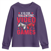 Funny Valentines Gamer Youth Sweatshirt V is for Video Games - Wonder Print Shop