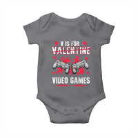 Funny Valentines Day Gamer Baby Onesie V Is For Video Games Toddler Boy Men Gift
