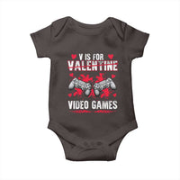 Funny Valentines Day Gamer Baby Onesie V Is For Video Games Toddler Boy Men Gift