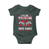 Funny Valentines Day Gamer Baby Onesie V Is For Video Games Toddler Boy Men Gift