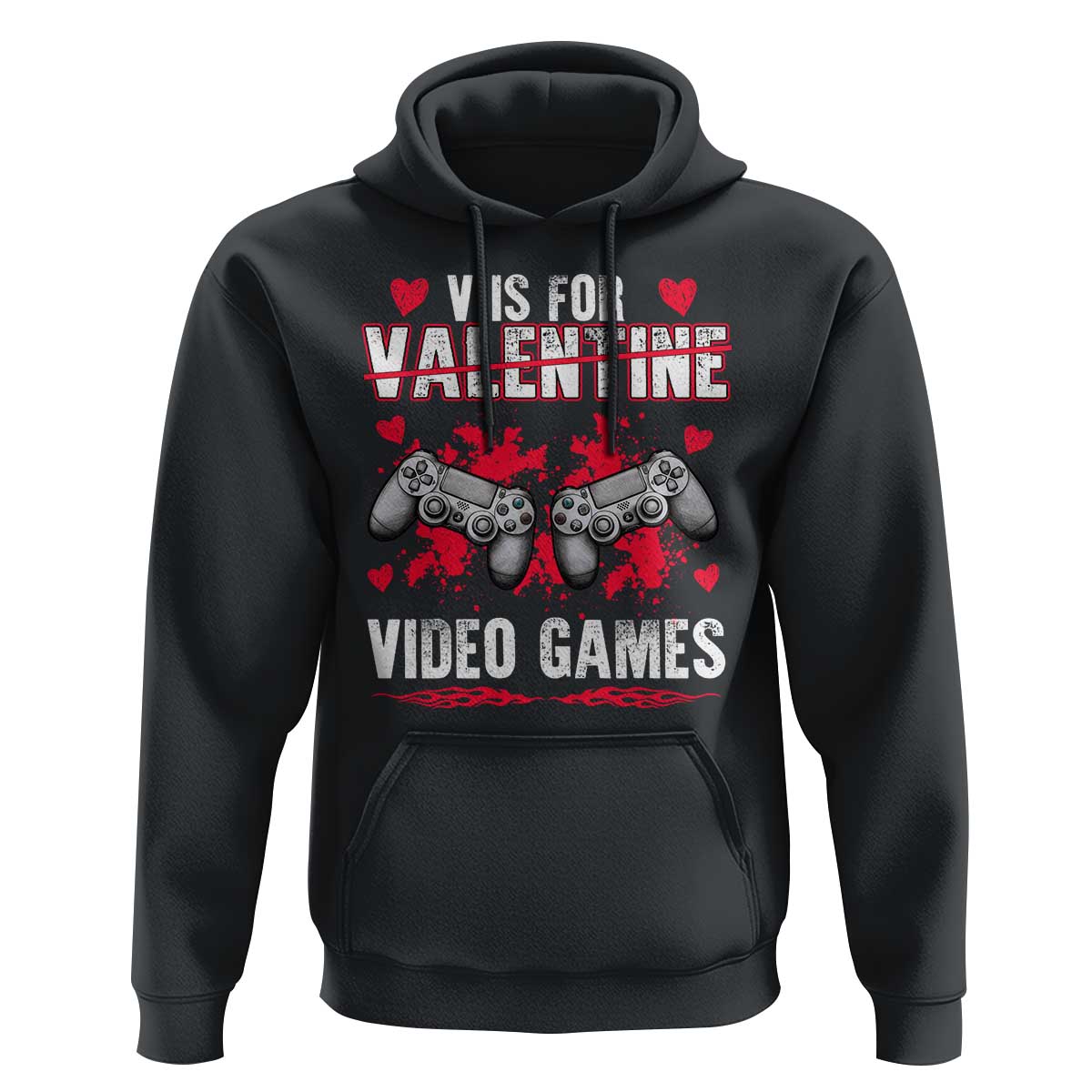 Funny Valentines Day Gamer Hoodie V Is For Video Games Toddler Boy Men Gift