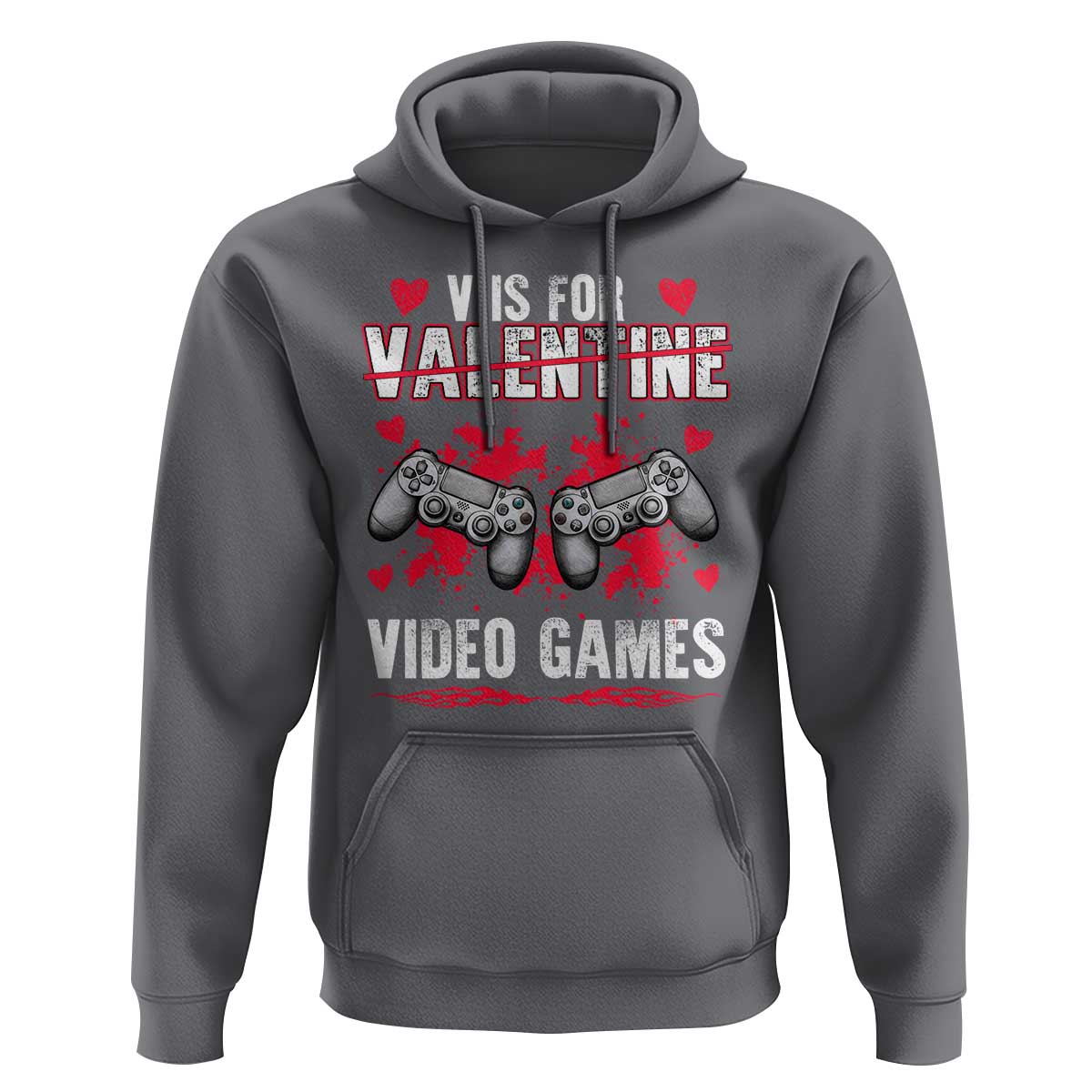 Funny Valentines Day Gamer Hoodie V Is For Video Games Toddler Boy Men Gift
