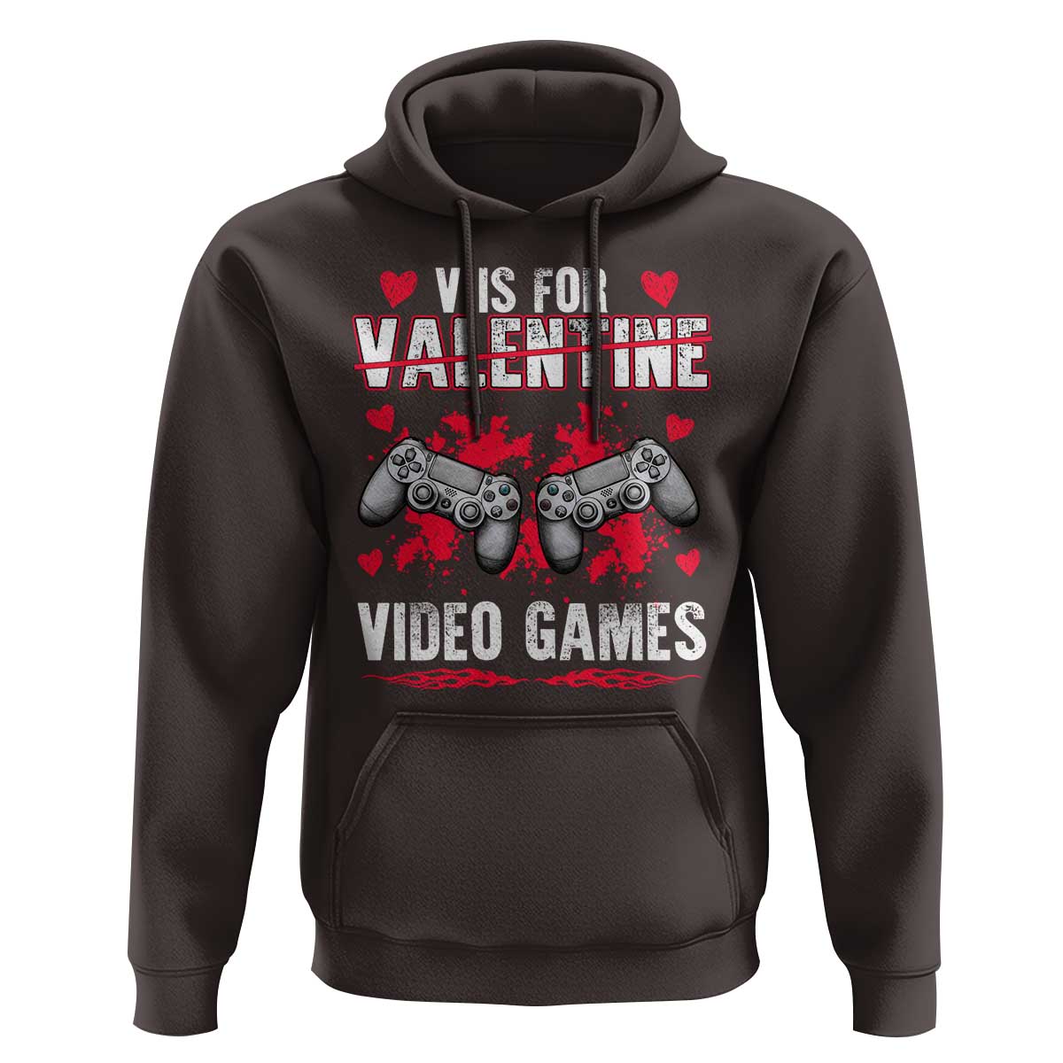 Funny Valentines Day Gamer Hoodie V Is For Video Games Toddler Boy Men Gift