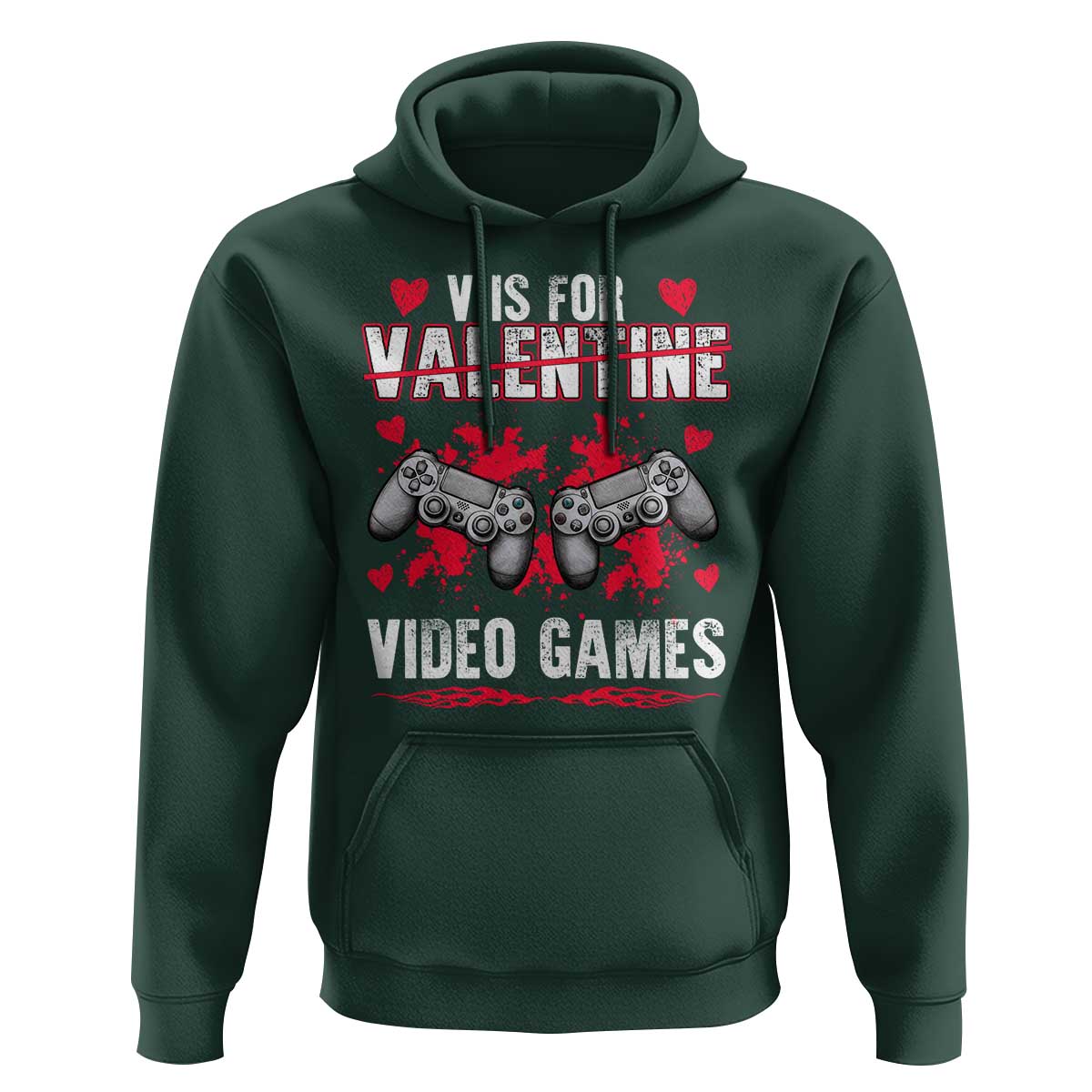 Funny Valentines Day Gamer Hoodie V Is For Video Games Toddler Boy Men Gift