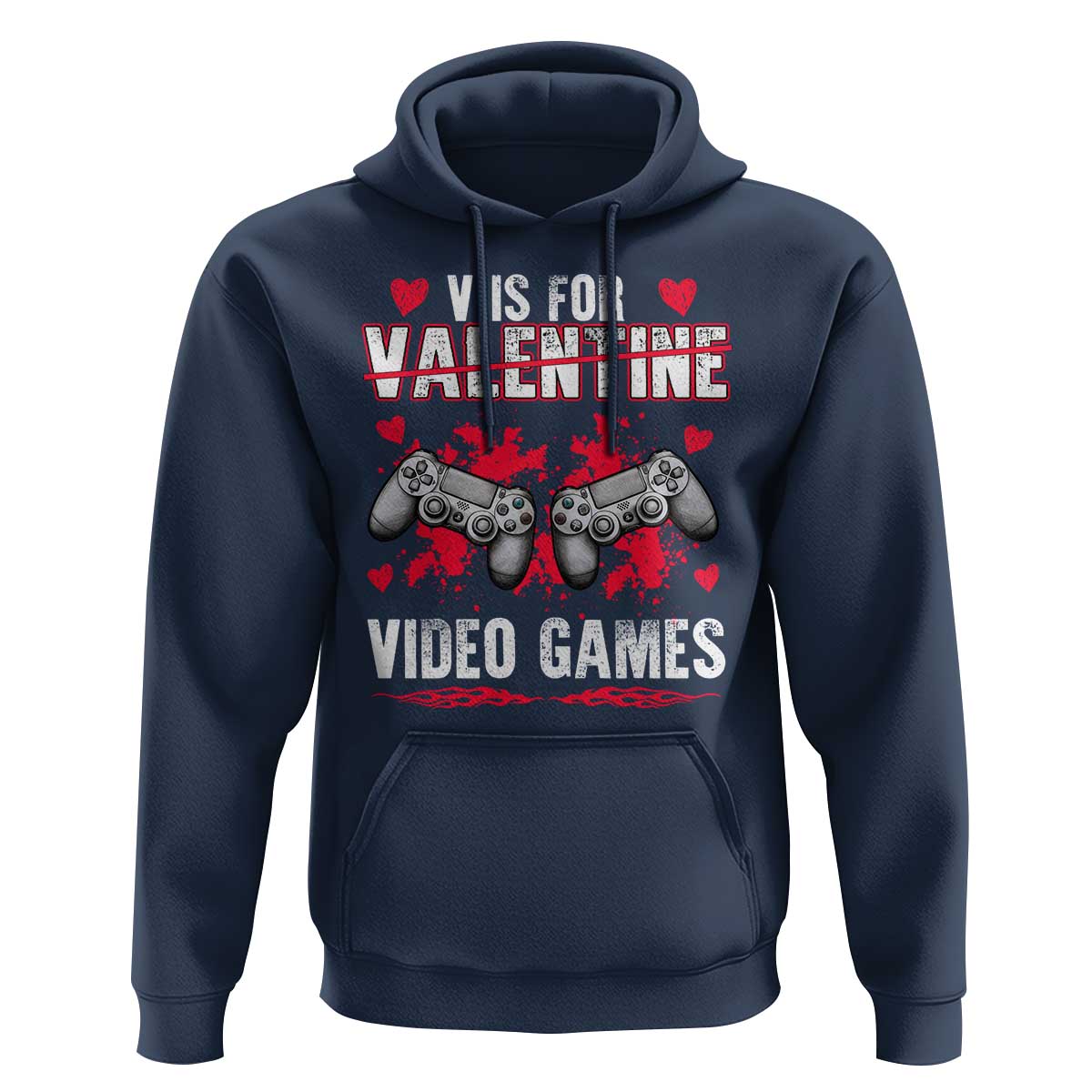 Funny Valentines Day Gamer Hoodie V Is For Video Games Toddler Boy Men Gift