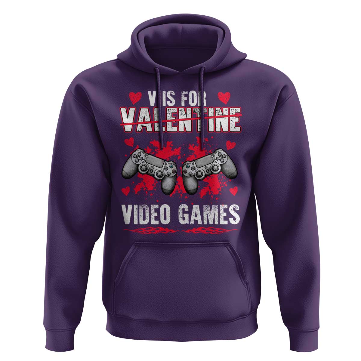 Funny Valentines Day Gamer Hoodie V Is For Video Games Toddler Boy Men Gift