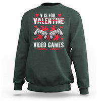 Funny Valentines Day Gamer Sweatshirt V Is For Video Games Toddler Boy Men Gift