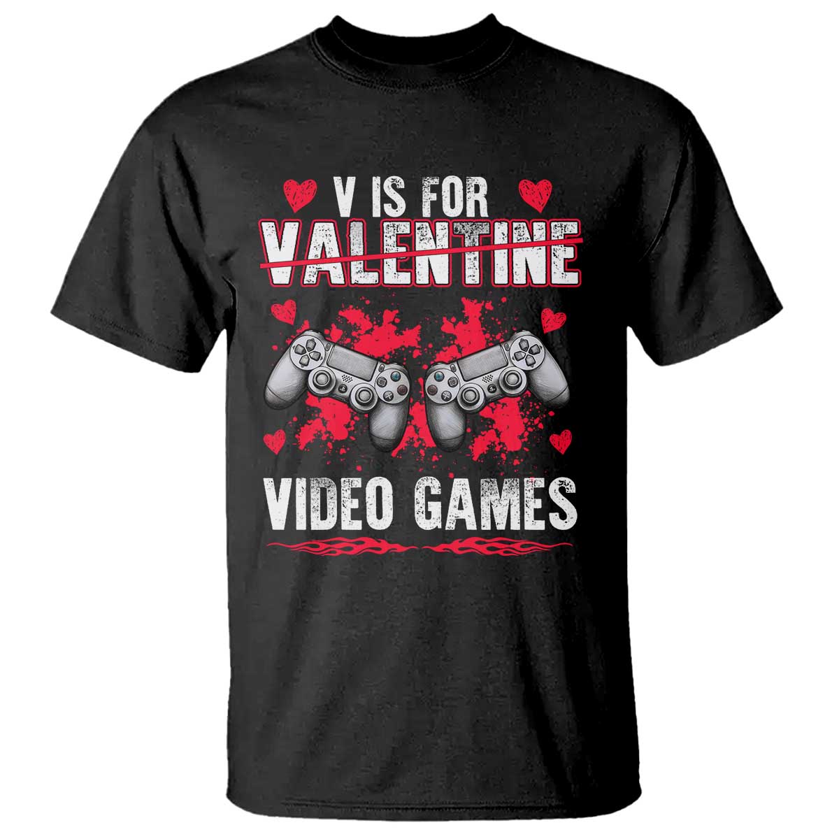 Funny Valentines Day Gamer T Shirt V Is For Video Games Toddler Boy Men Gift