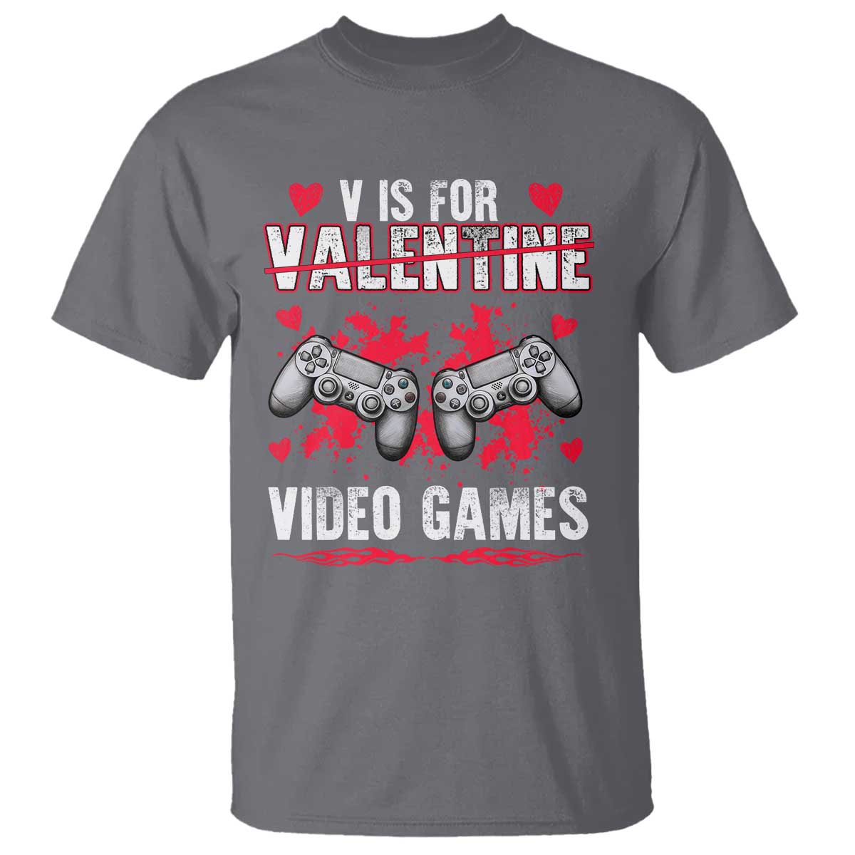 Funny Valentines Day Gamer T Shirt V Is For Video Games Toddler Boy Men Gift
