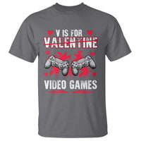 Funny Valentines Day Gamer T Shirt V Is For Video Games Toddler Boy Men Gift