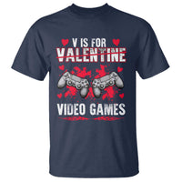 Funny Valentines Day Gamer T Shirt V Is For Video Games Toddler Boy Men Gift