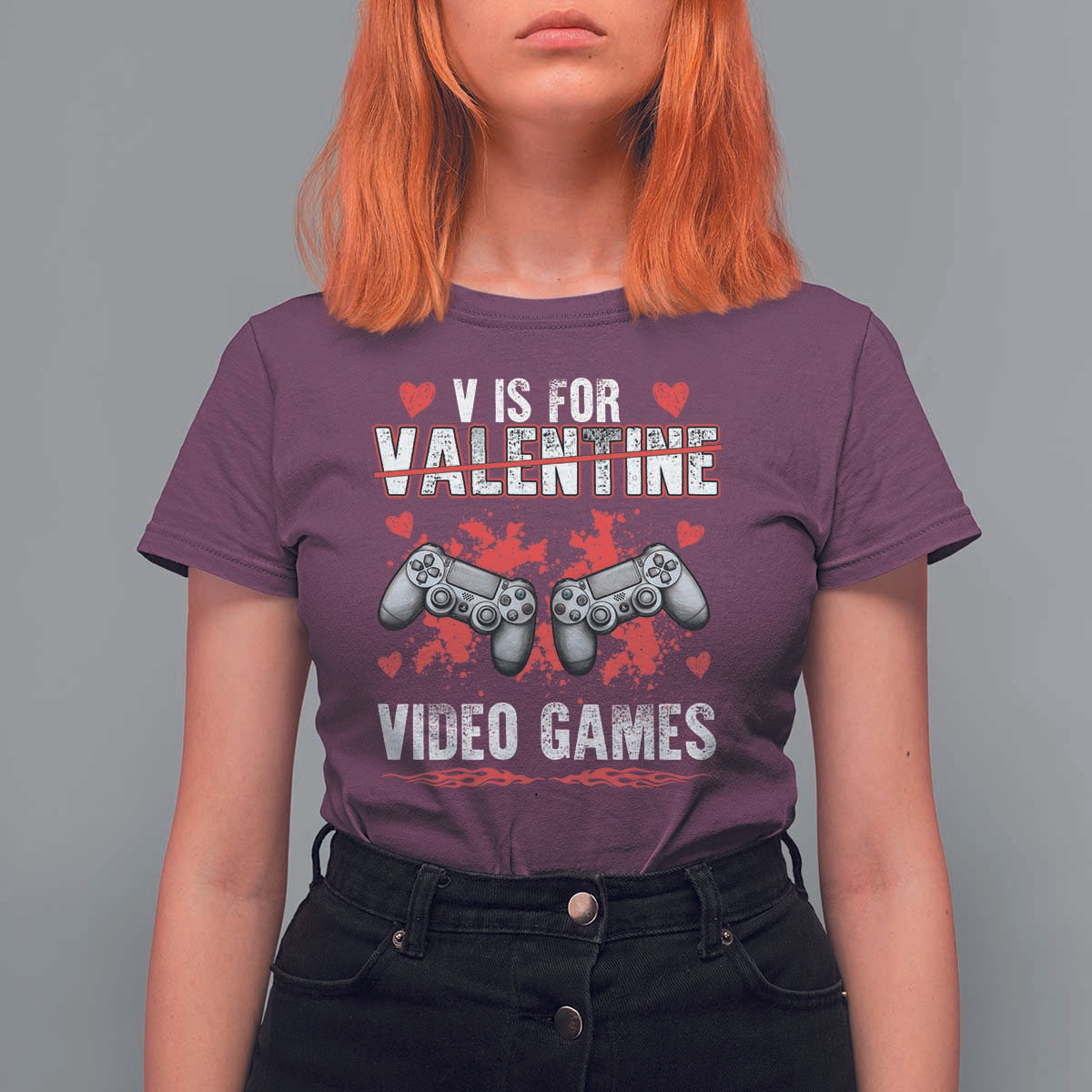 Funny Valentines Day Gamer T Shirt For Women V Is For Video Games Toddler Boy Men Gift