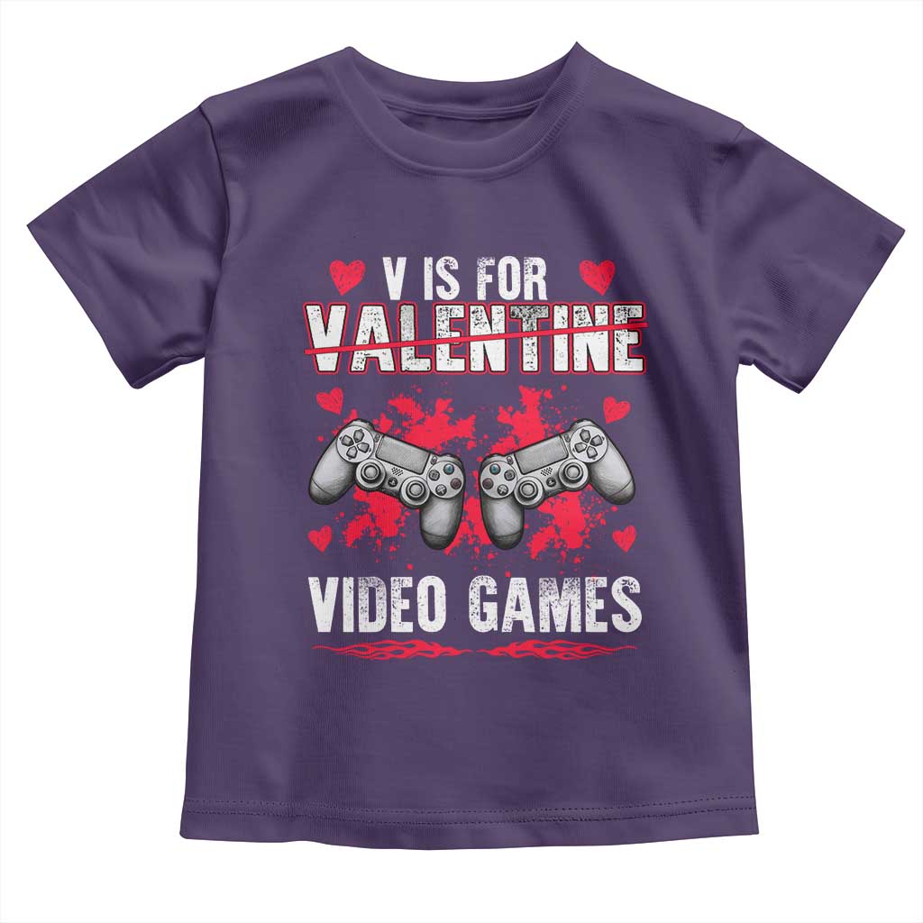 Funny Valentines Day Gamer Toddler T Shirt V Is For Video Games Toddler Boy Men Gift