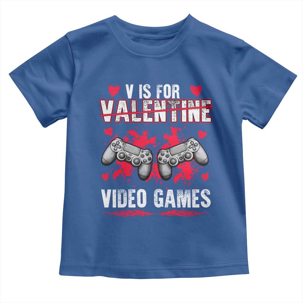 Funny Valentines Day Gamer Toddler T Shirt V Is For Video Games Toddler Boy Men Gift