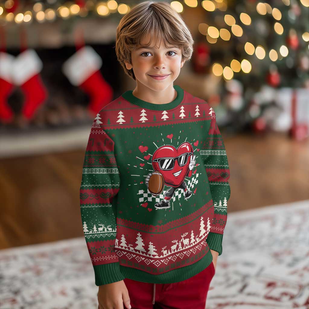 Funny Valentines Day Gamer Knitted Sweatshirt Gamer Heartbeat Video Games Gaming - Wonder Print Shop