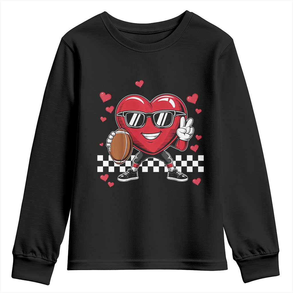 Funny Valentines Day Gamer Youth Sweatshirt Gamer Heartbeat Video Games Gaming
