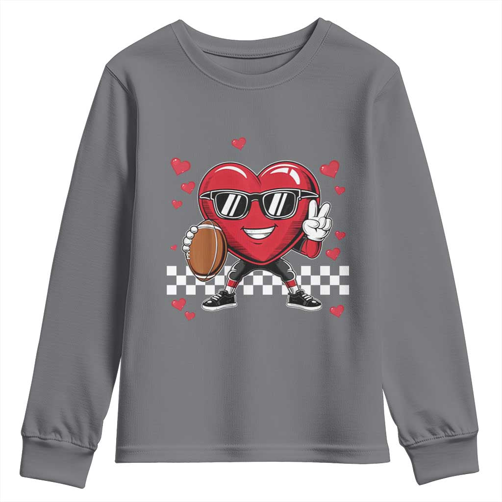 Funny Valentines Day Gamer Youth Sweatshirt Gamer Heartbeat Video Games Gaming