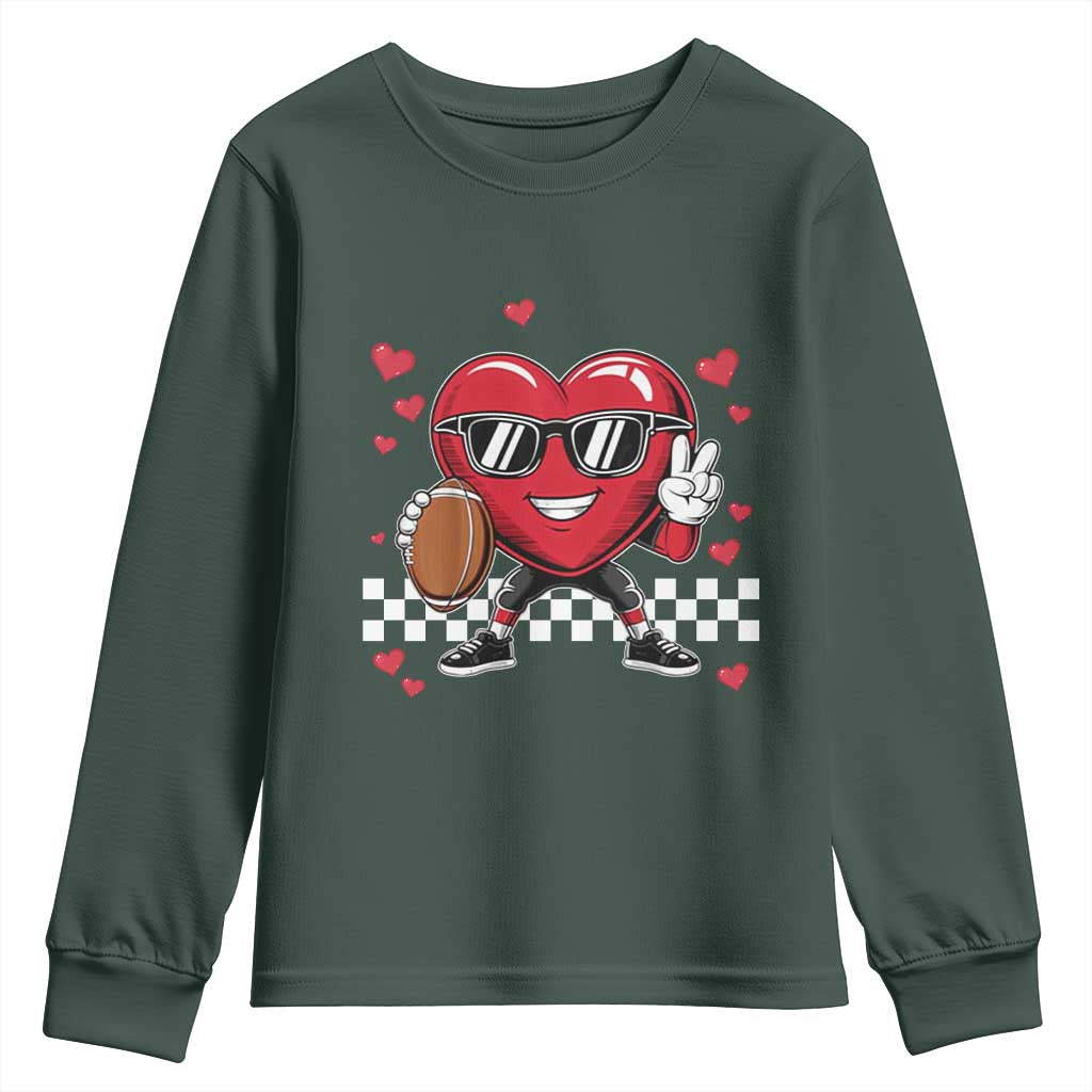 Funny Valentines Day Gamer Youth Sweatshirt Gamer Heartbeat Video Games Gaming