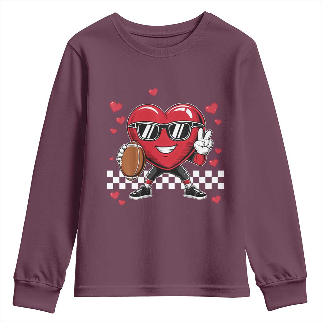 Funny Valentines Day Gamer Youth Sweatshirt Gamer Heartbeat Video Games Gaming